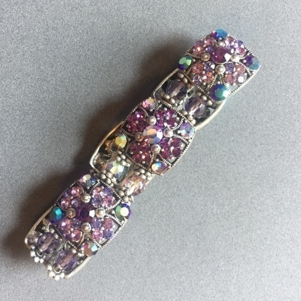 Felicia Purple and Pink Shimmery Stretch Bracelet